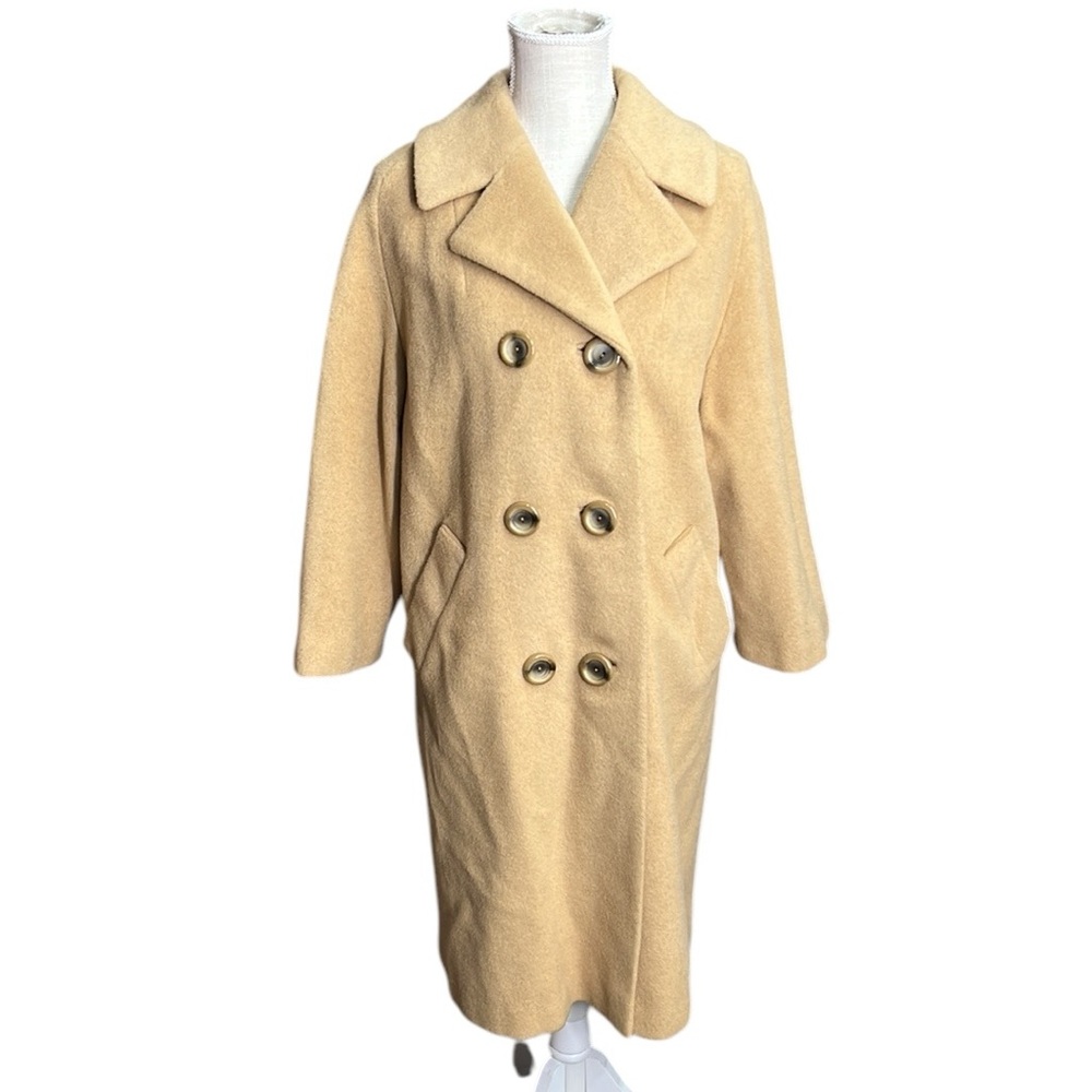 Vintage J.J O’Donnell 3/4 Long Sleeve Button Up Coat Camels Hair Brown Womens L